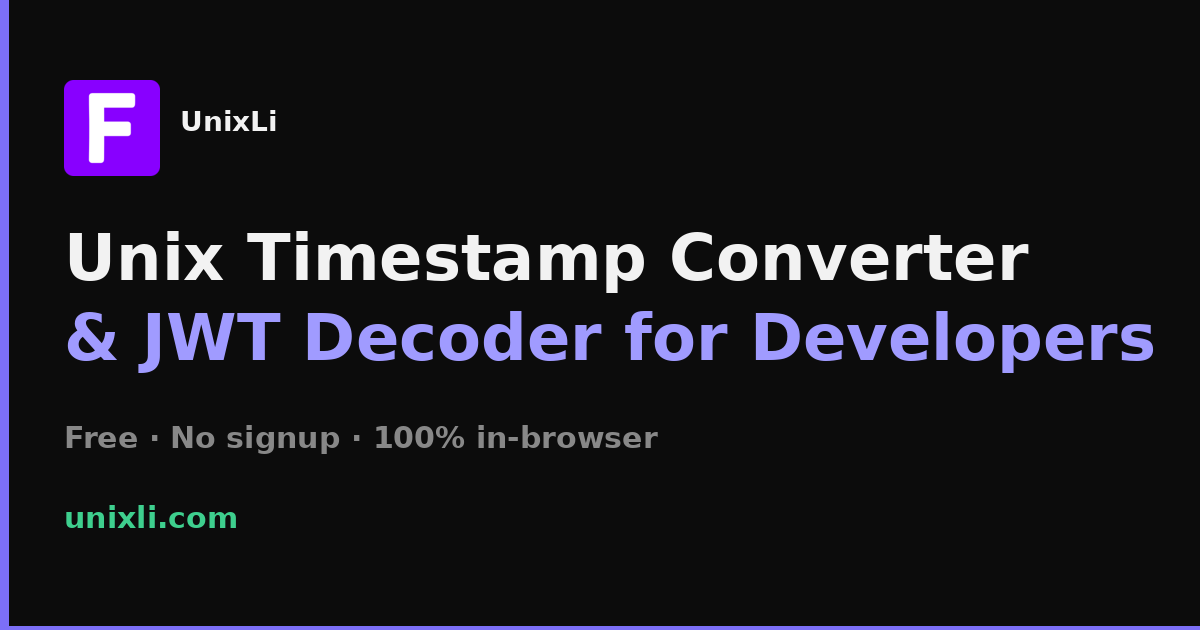 Preview image from UnixLi — Timestamp, JWT & Timezone Tools for Developers
